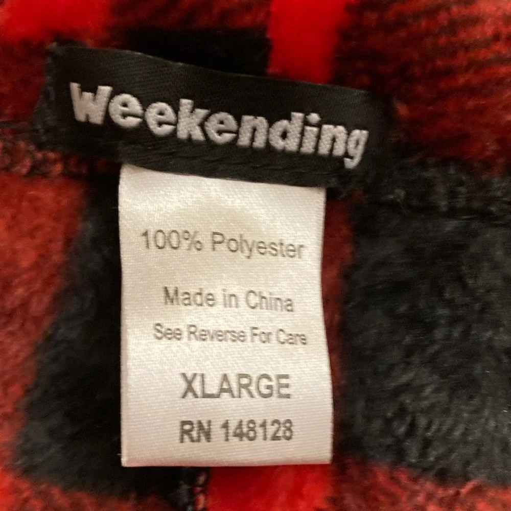 Red‎ & Black Buffalo Plaid Fleece Lounge Pants XL NWT